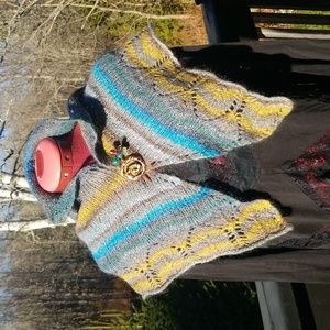Handmade Wool Shawl and Artisan Clasp